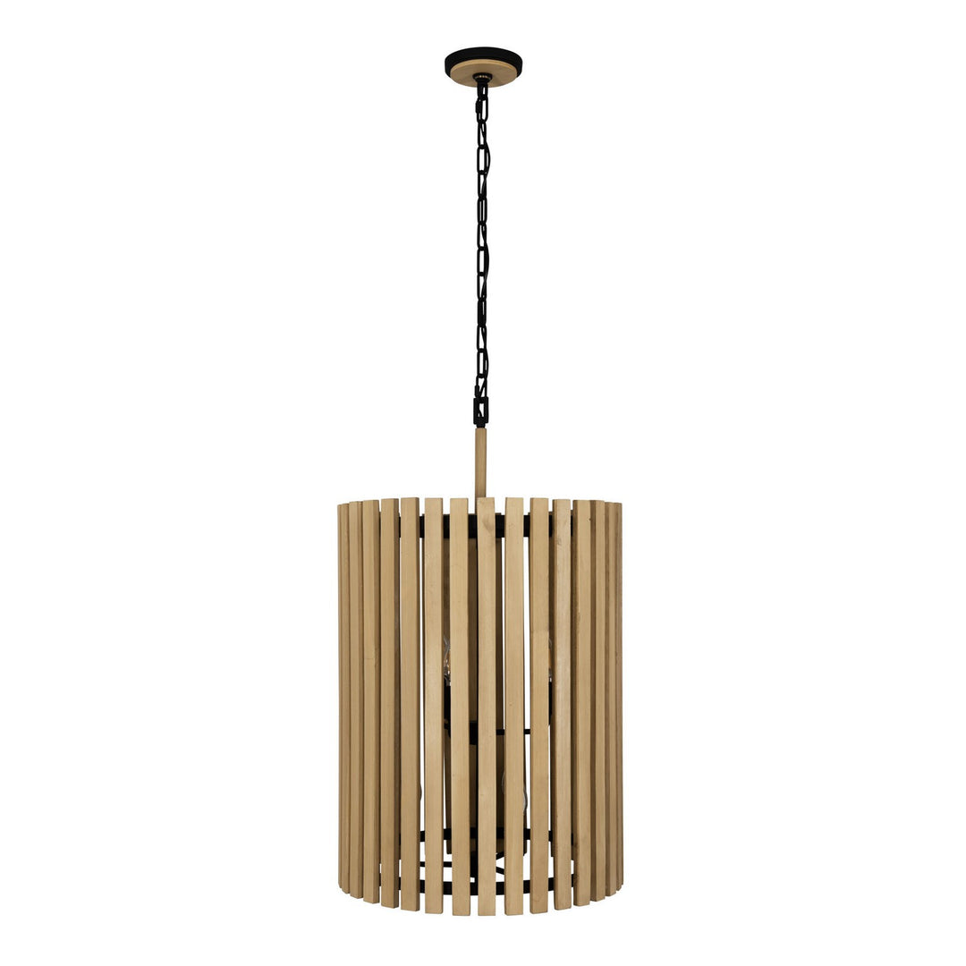 Varaluz Suratto 387F06MBH Ceiling Light - Matte Black/Honey Blonde