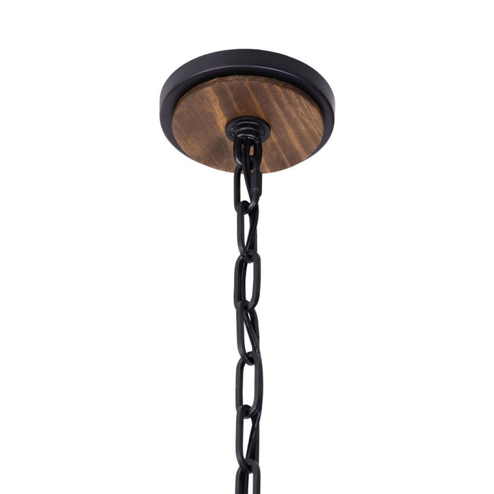 Varaluz Suratto 387F06MBW Ceiling Light - Matte Black/Medium Walnut