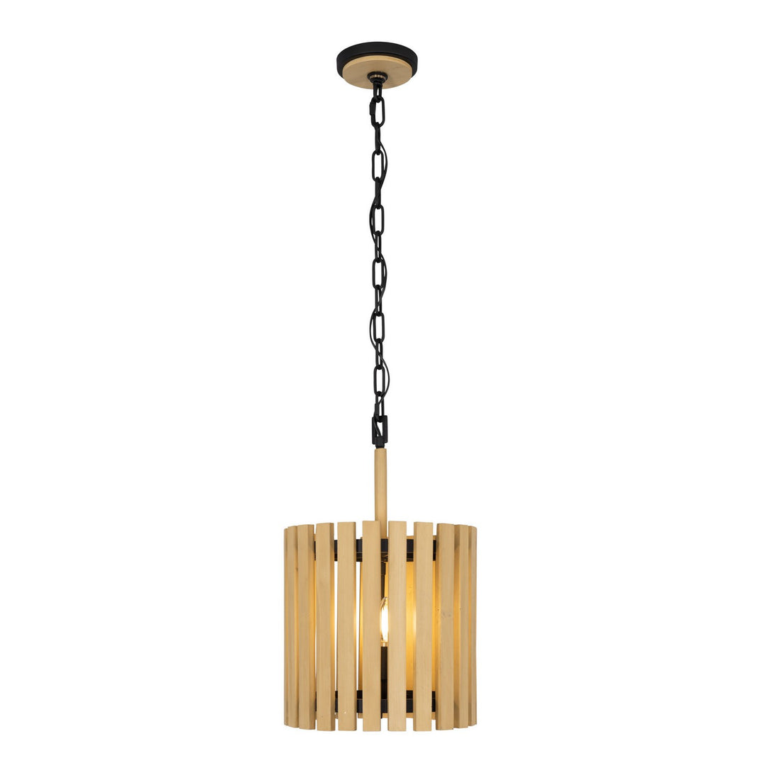 Varaluz Suratto 387P02MBH Pendant Light - Matte Black/Honey Blonde