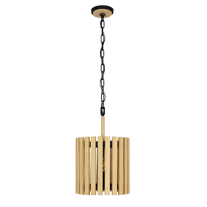Varaluz Suratto 387P02MBH Pendant Light - Matte Black/Honey Blonde