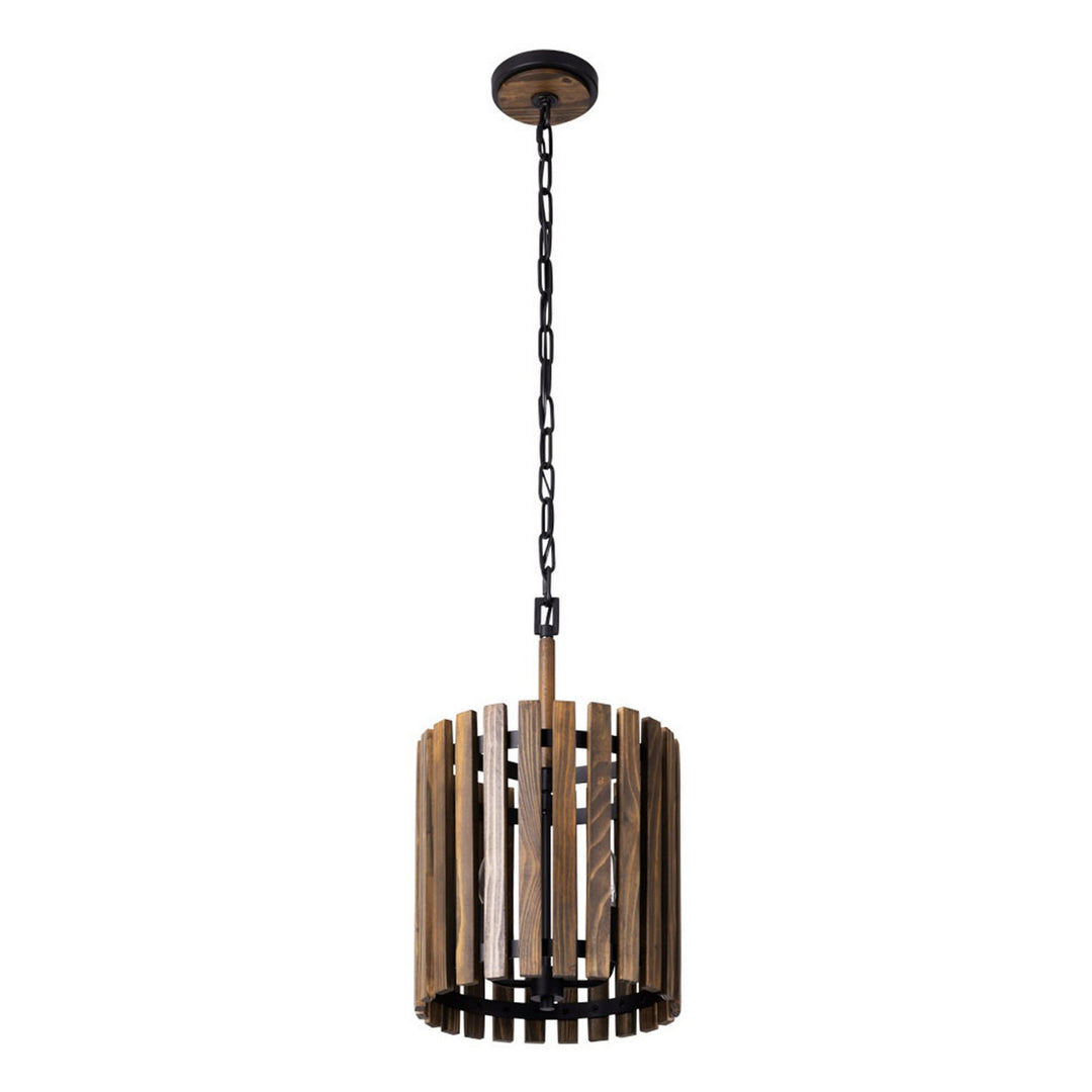 Varaluz Suratto 387P02MBW Pendant Light - Matte Black/Medium Walnut