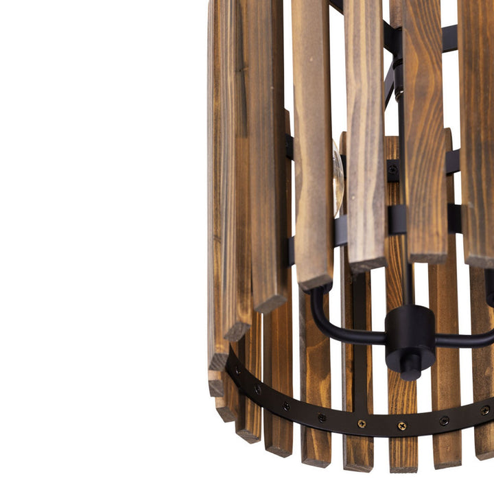 Varaluz Suratto 387P02MBW Pendant Light - Matte Black/Medium Walnut