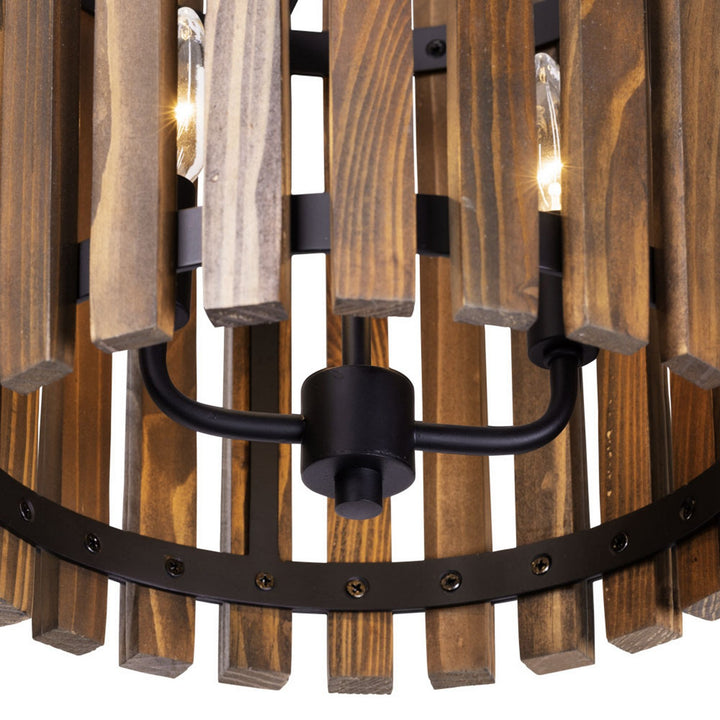 Varaluz Suratto 387P02MBW Pendant Light - Matte Black/Medium Walnut