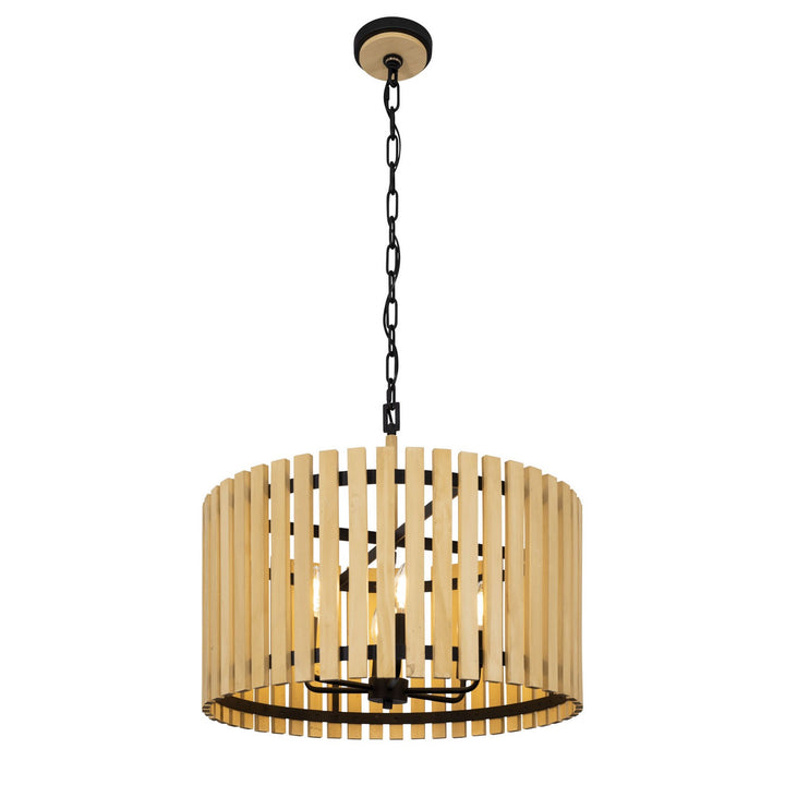 Varaluz Suratto 387P06MBH Pendant Light - Matte Black/Honey Blonde