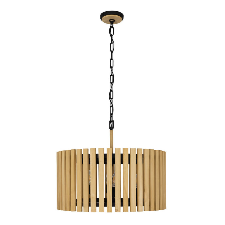 Varaluz Suratto 387P06MBH Pendant Light - Matte Black/Honey Blonde