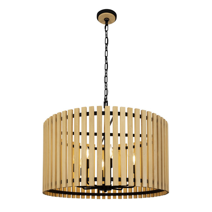 Varaluz Suratto 387P08MBH Pendant Light - Matte Black/Honey Blonde