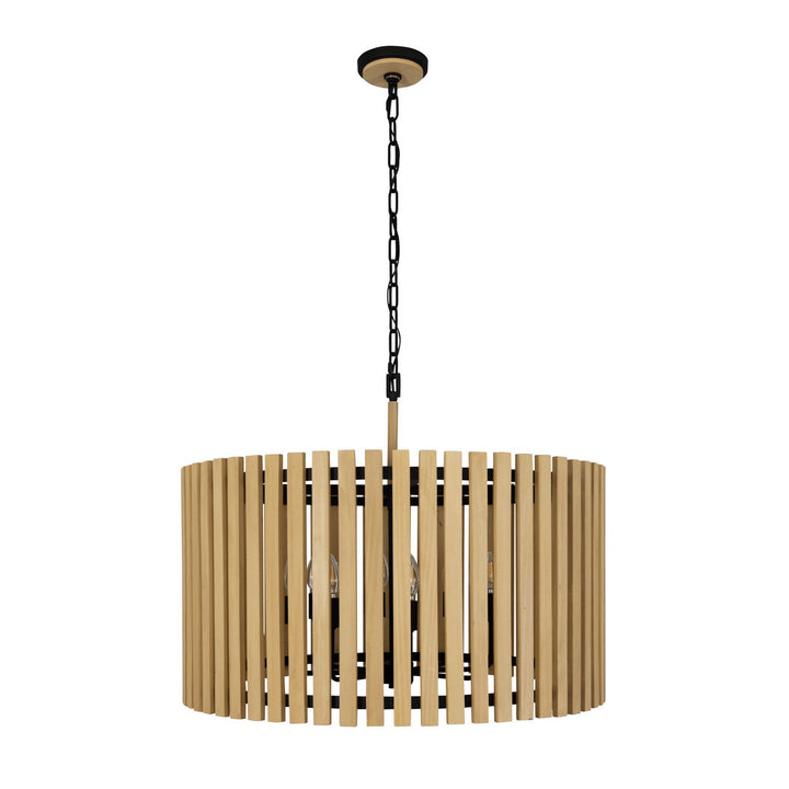 Varaluz Suratto 387P08MBH Pendant Light - Matte Black/Honey Blonde