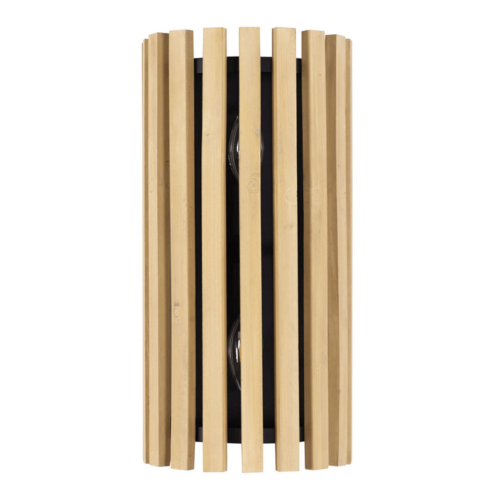 Varaluz Suratto 387W02MBH Wall Sconce Light - Matte Black/Honey Blonde