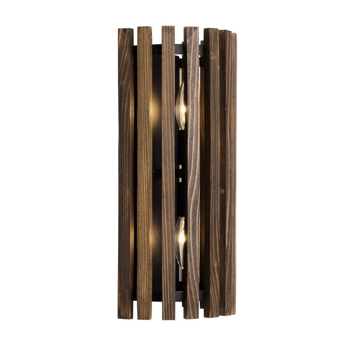Varaluz Suratto 387W02MBW Wall Sconce Light - Matte Black/Medium Walnut