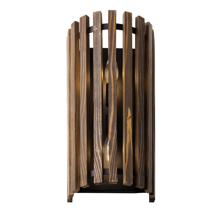 Varaluz Suratto 387W02MBW Wall Sconce Light - Matte Black/Medium Walnut