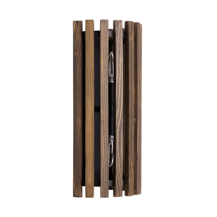 Varaluz Suratto 387W02MBW Wall Sconce Light - Matte Black/Medium Walnut