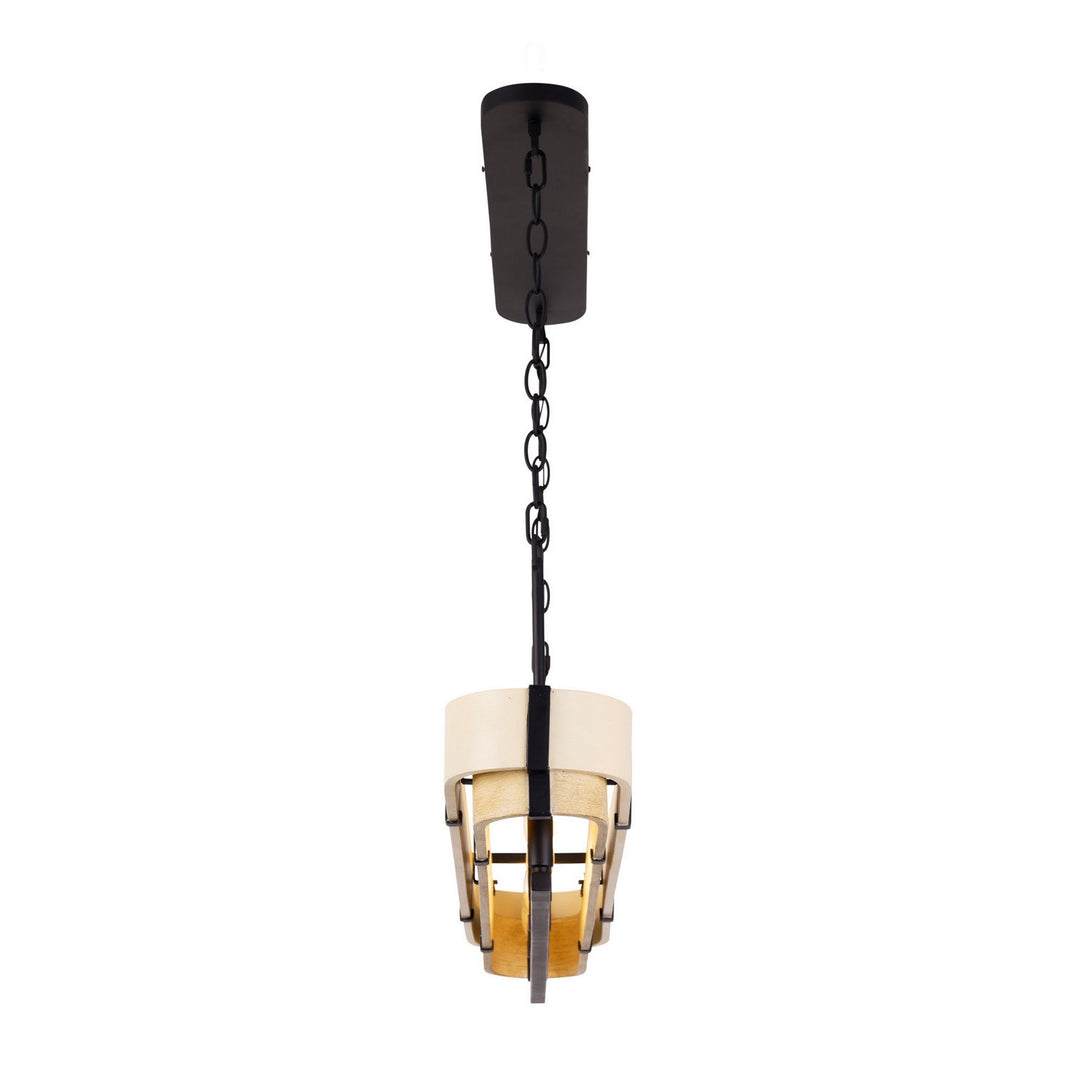 Varaluz Blonde Moment 389N05MBHN Pendant Light - Matte Black/Honey/Medium Oak