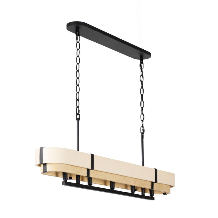 Varaluz Blonde Moment 389N05MBHN Pendant Light - Matte Black/Honey/Medium Oak