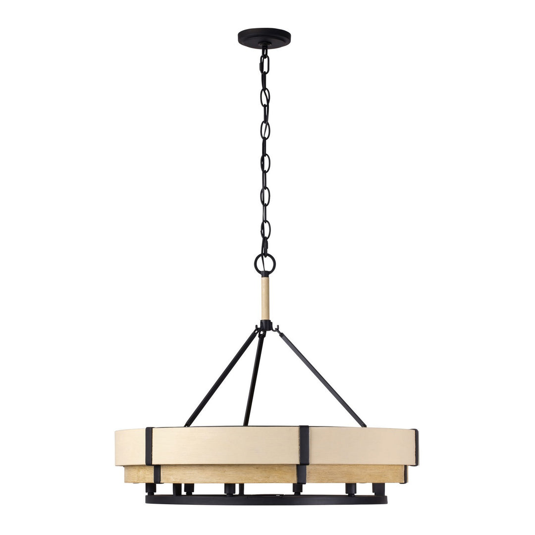 Varaluz Blonde Moment 389P06MBHN Pendant Light - Matte Black/Honey/Medium Oak