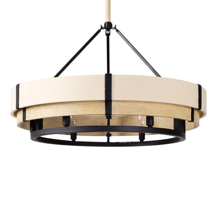 Varaluz Blonde Moment 389P06MBHN Pendant Light - Matte Black/Honey/Medium Oak