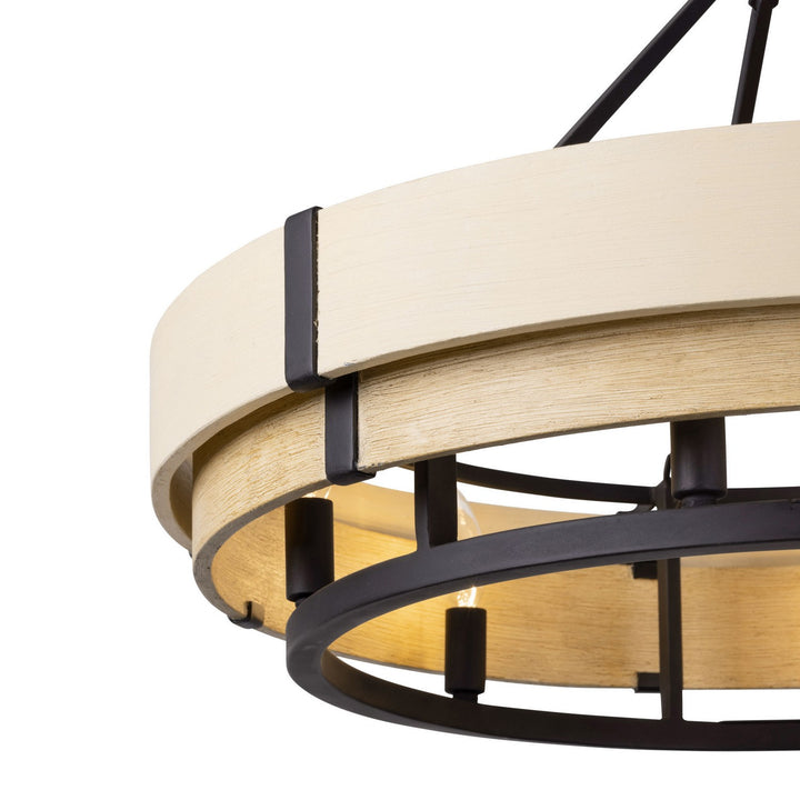 Varaluz Blonde Moment 389P06MBHN Pendant Light - Matte Black/Honey/Medium Oak