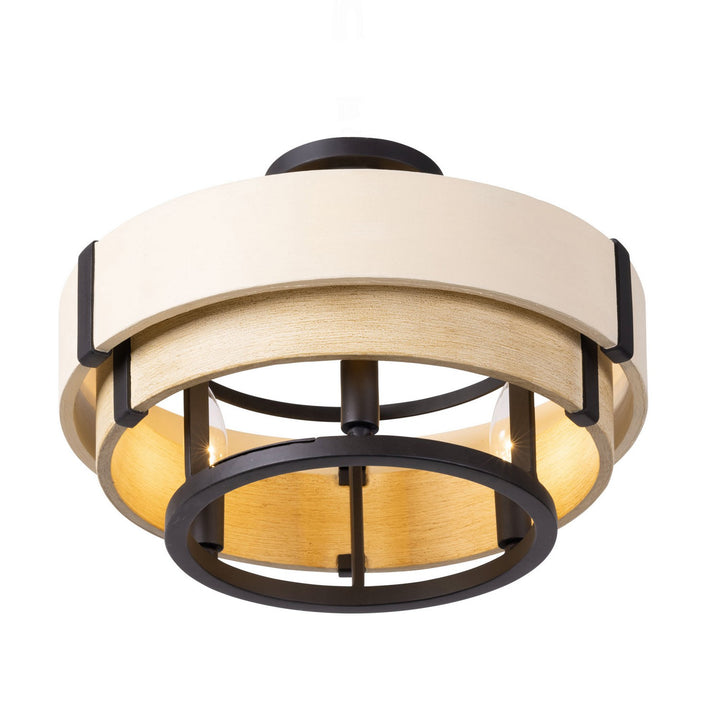 Varaluz Blonde Moment 389S03MBHN Ceiling Light - Matte Black/Honey/Medium Oak