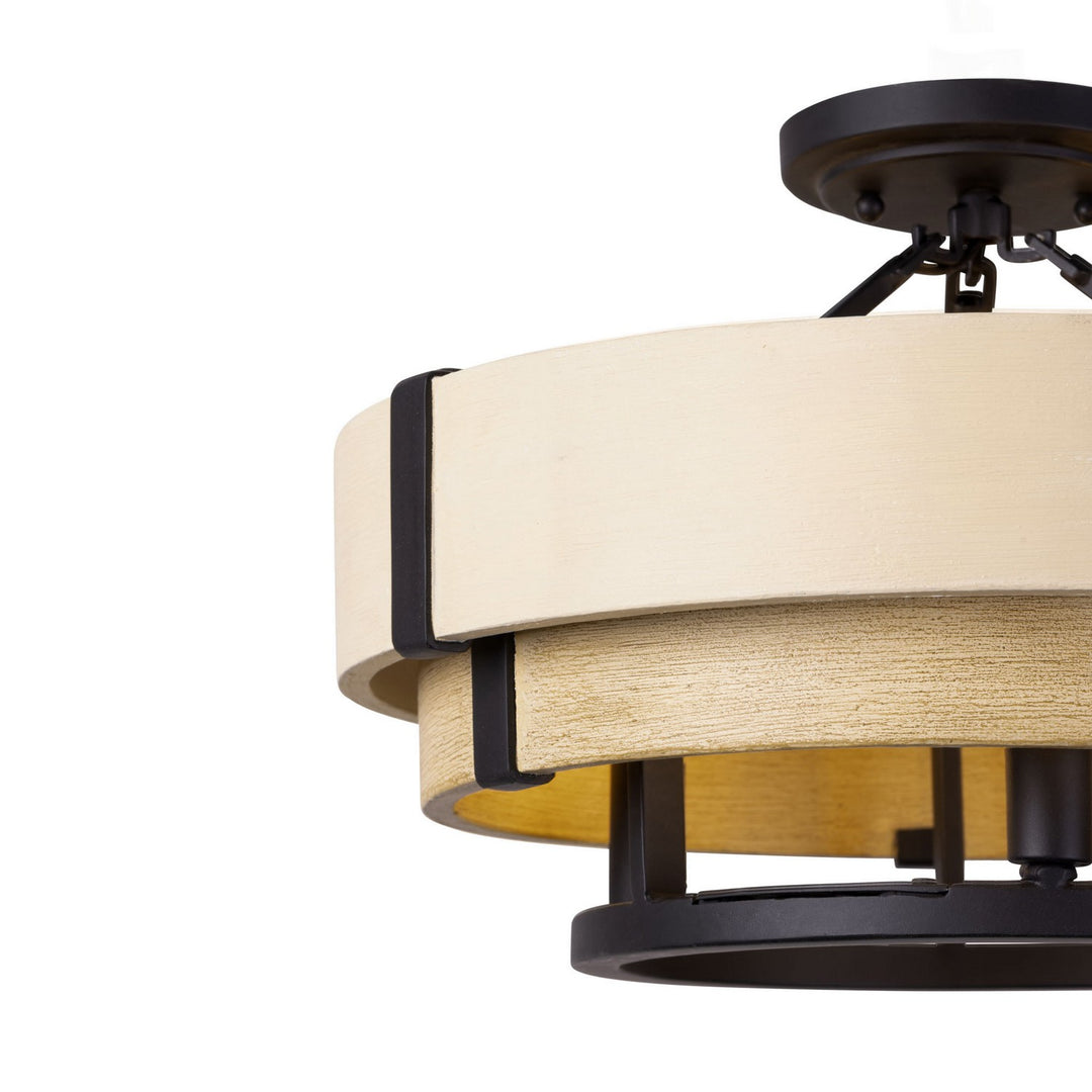 Varaluz Blonde Moment 389S03MBHN Ceiling Light - Matte Black/Honey/Medium Oak