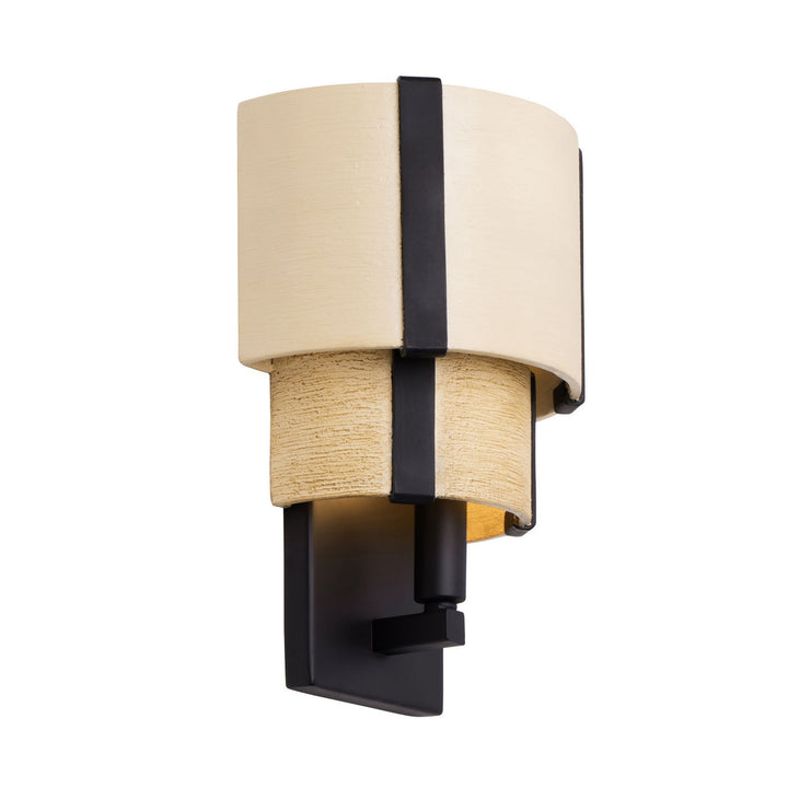 Varaluz Blonde Moment 389W01MBHN Wall Sconce Light - Matte Black/Honey/Medium Oak