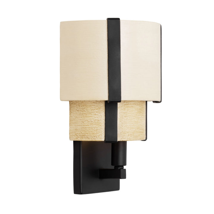 Varaluz Blonde Moment 389W01MBHN Wall Sconce Light - Matte Black/Honey/Medium Oak