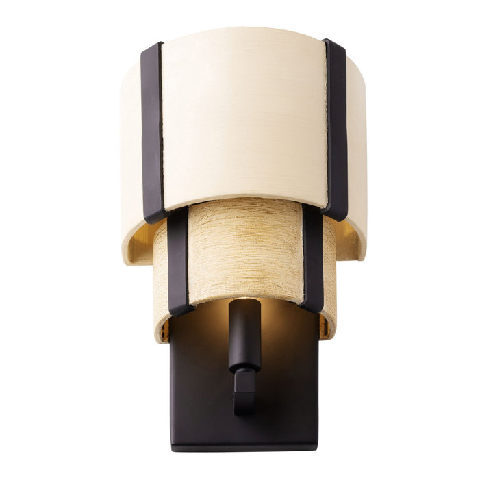 Varaluz Blonde Moment 389W01MBHN Wall Sconce Light - Matte Black/Honey/Medium Oak