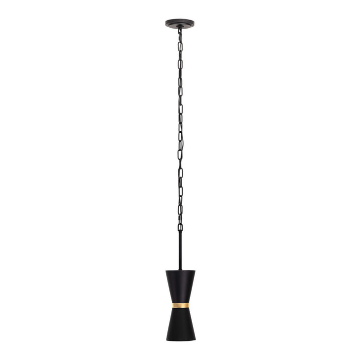 Varaluz Mad Hatter 390M01MBFG Pendant Light - Matte Black/French Gold