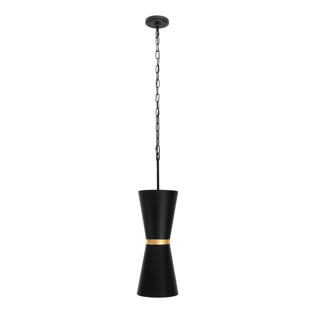 Varaluz Mad Hatter 390P02MBFG Pendant Light - Matte Black/French Gold