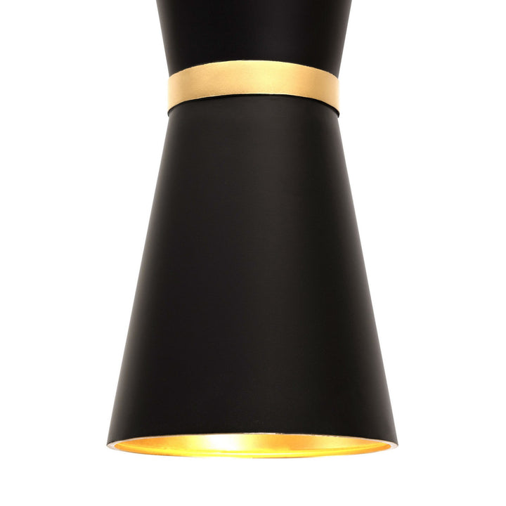 Varaluz Mad Hatter 390P02MBFG Pendant Light - Matte Black/French Gold