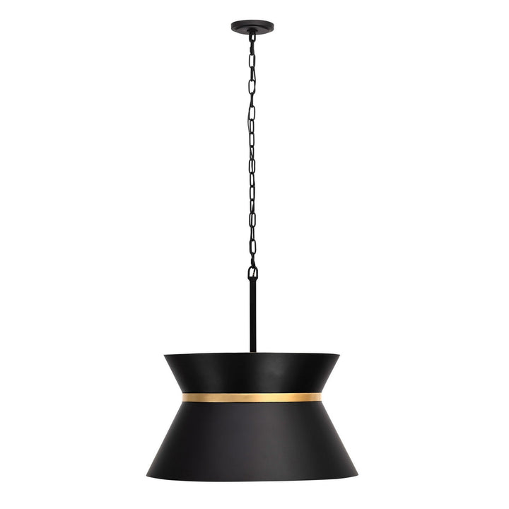 Varaluz Mad Hatter 390P04MBFG Pendant Light - Matte Black/French Gold