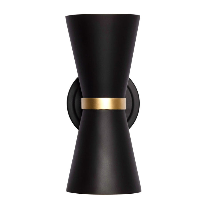 Varaluz Mad Hatter 390W02MBFG Wall Sconce Light - Matte Black/French Gold