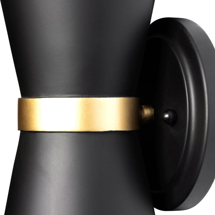 Varaluz Mad Hatter 390W02MBFG Wall Sconce Light - Matte Black/French Gold