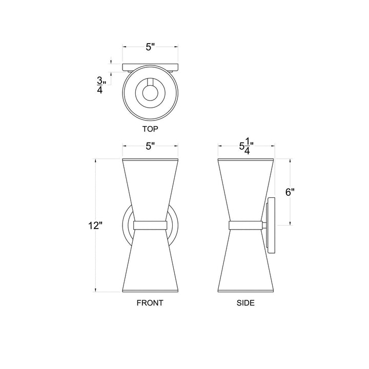 Varaluz Mad Hatter 390W02MBFG Wall Sconce Light - Matte Black/French Gold
