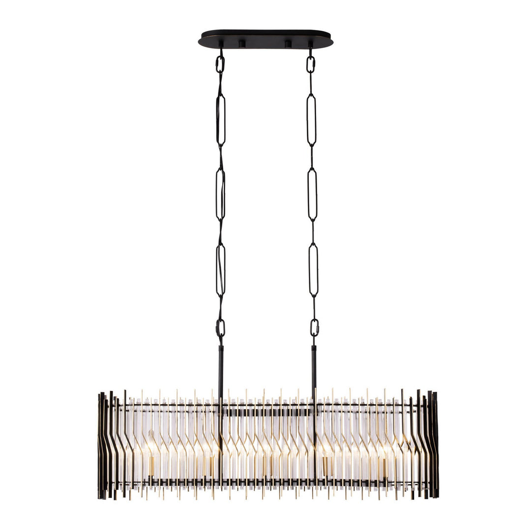 Varaluz Park Row 393N05MBFG Pendant Light - Matte Black/French Gold