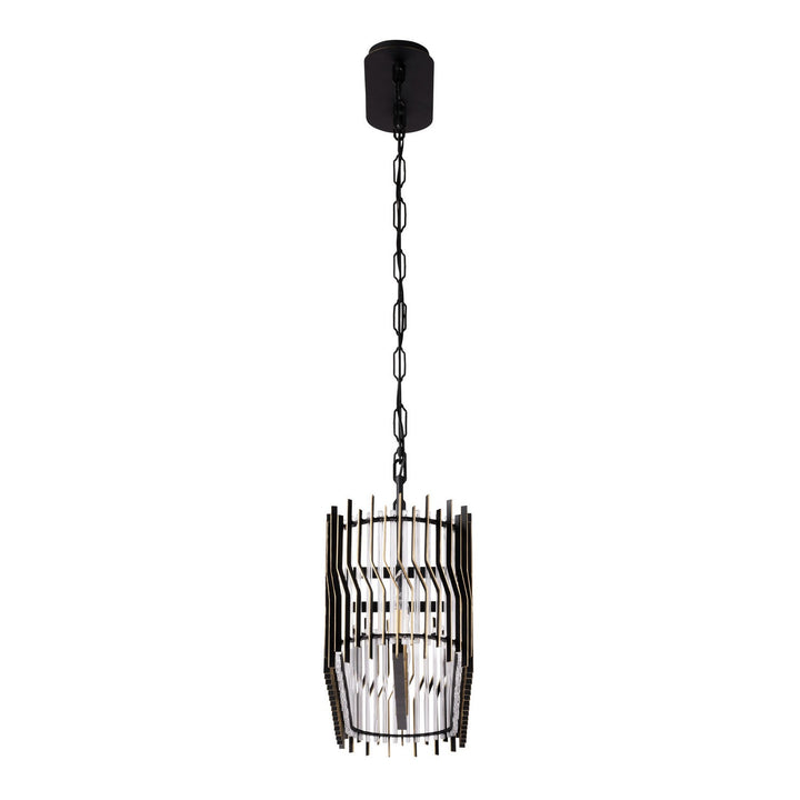 Varaluz Park Row 393N05MBFG Pendant Light - Matte Black/French Gold