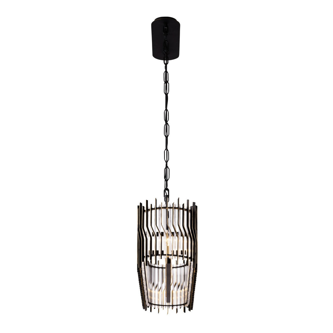 Varaluz Park Row 393N06MBFG Pendant Light - Matte Black/French Gold