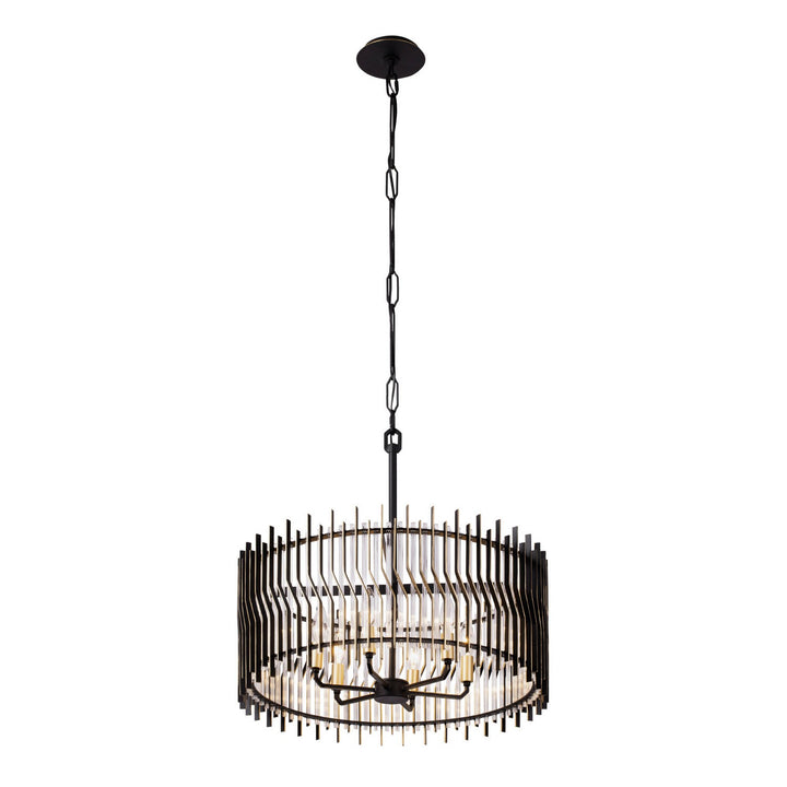 Varaluz Park Row 393P06MBFG Pendant Light - Matte Black/French Gold