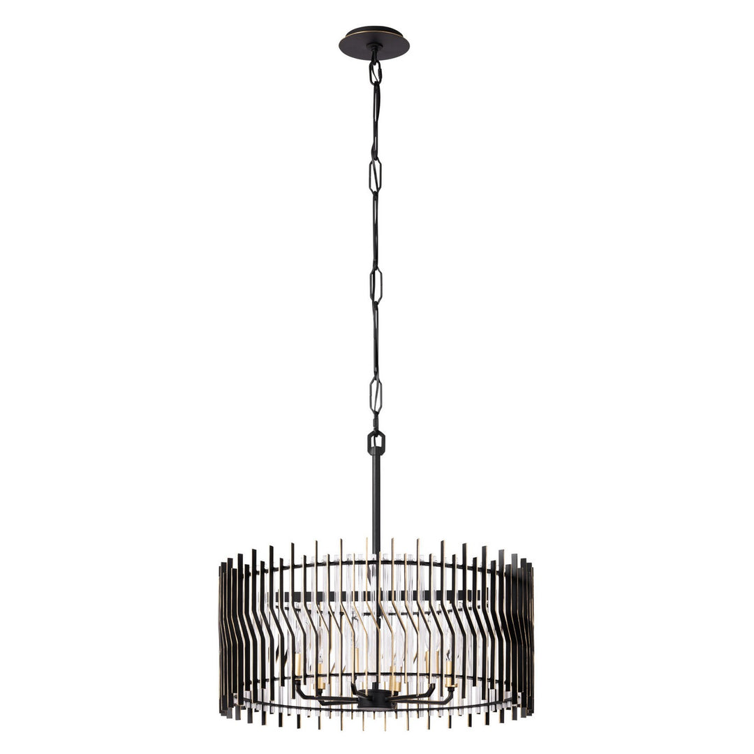 Varaluz Park Row 393P06MBFG Pendant Light - Matte Black/French Gold