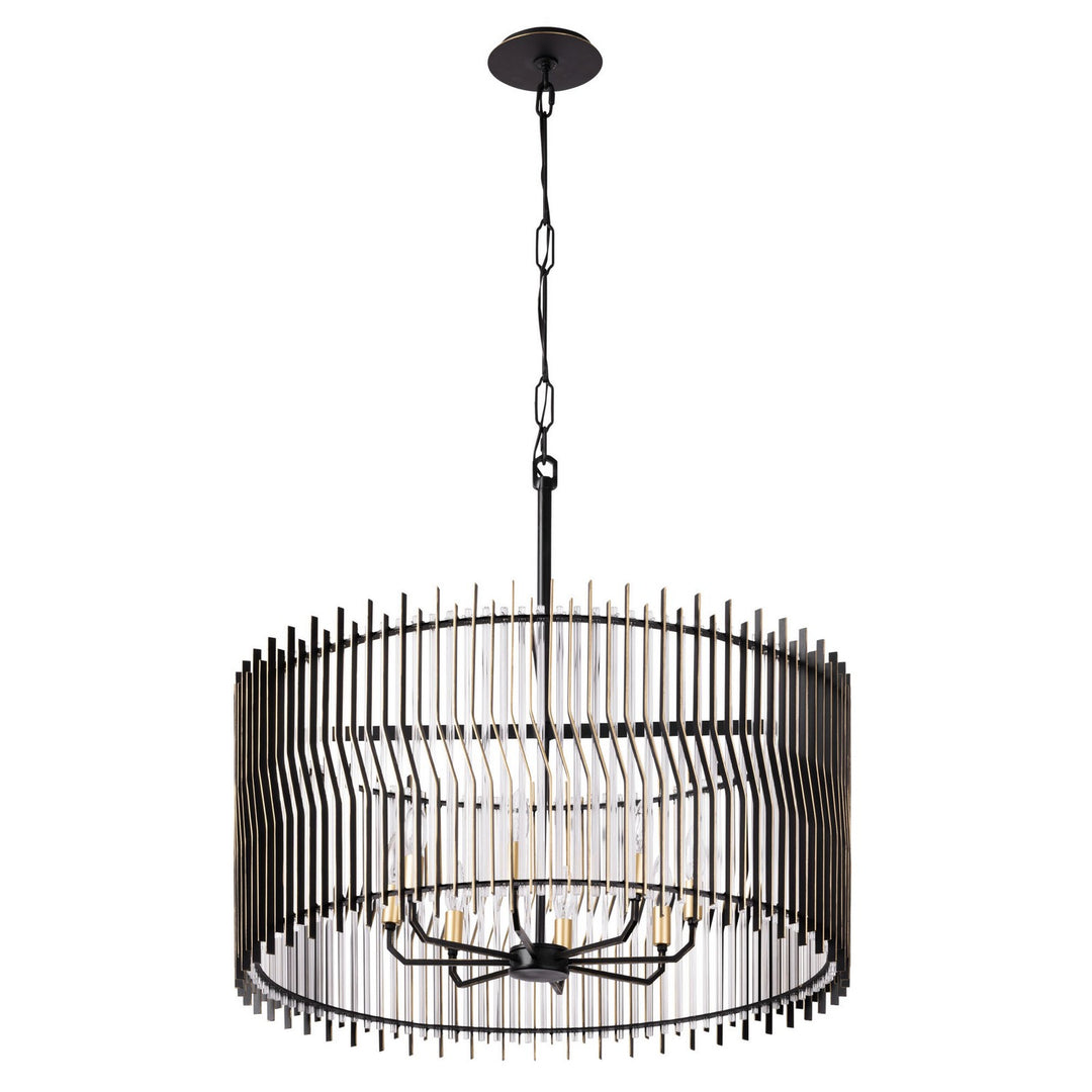 Varaluz Park Row 393P08MBFG Pendant Light - Matte Black/French Gold