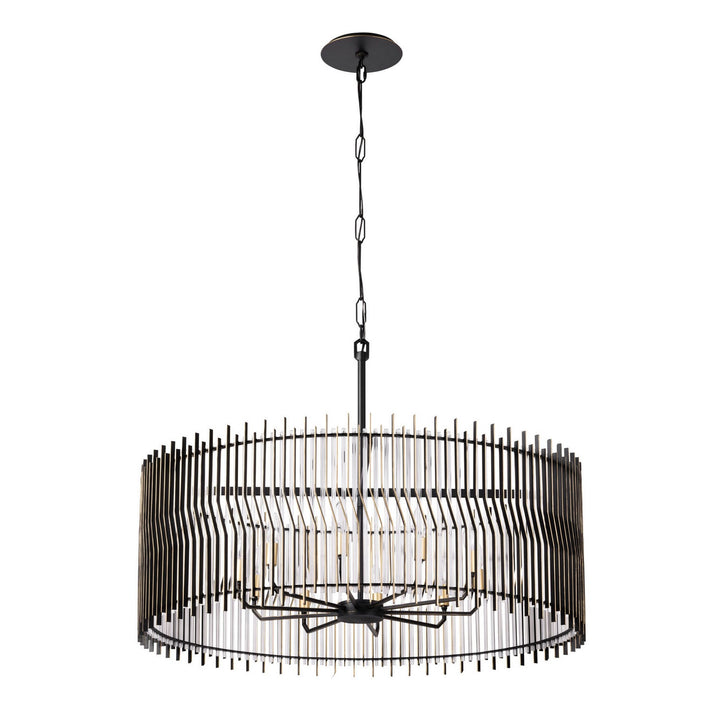 Varaluz Park Row 393P10MBFG Pendant Light - Matte Black/French Gold