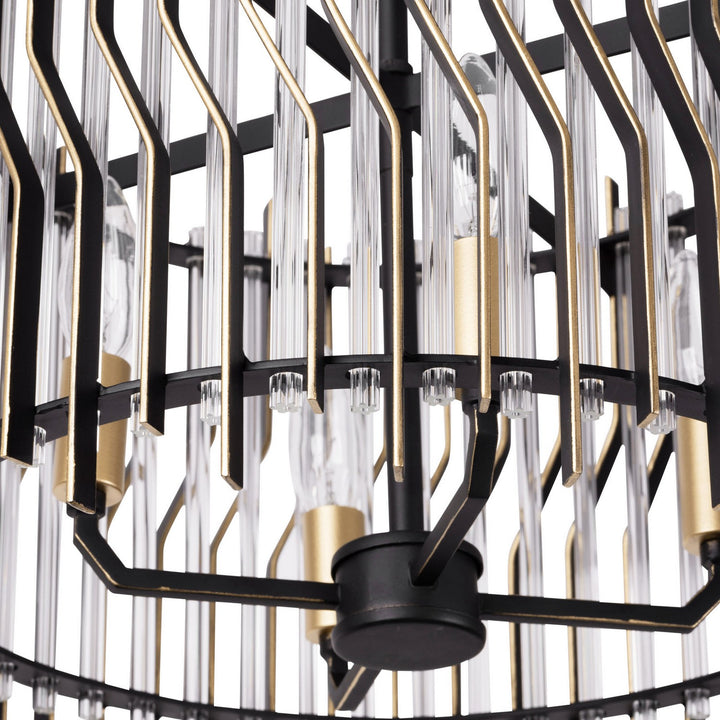 Varaluz Park Row 393S04MBFG Ceiling Light - Matte Black/French Gold