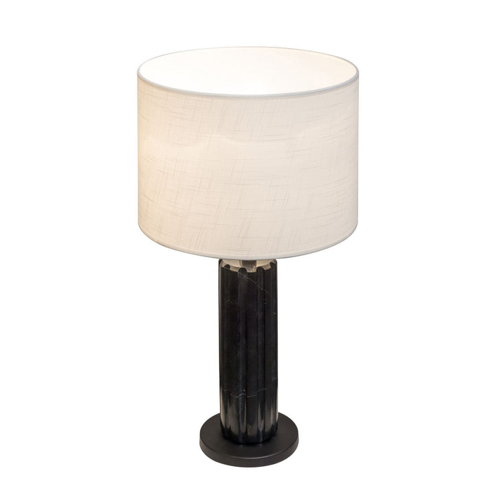 Varaluz Lighting 394T01MBBM Modern Sentu Lamp Matte Black/Black Marble