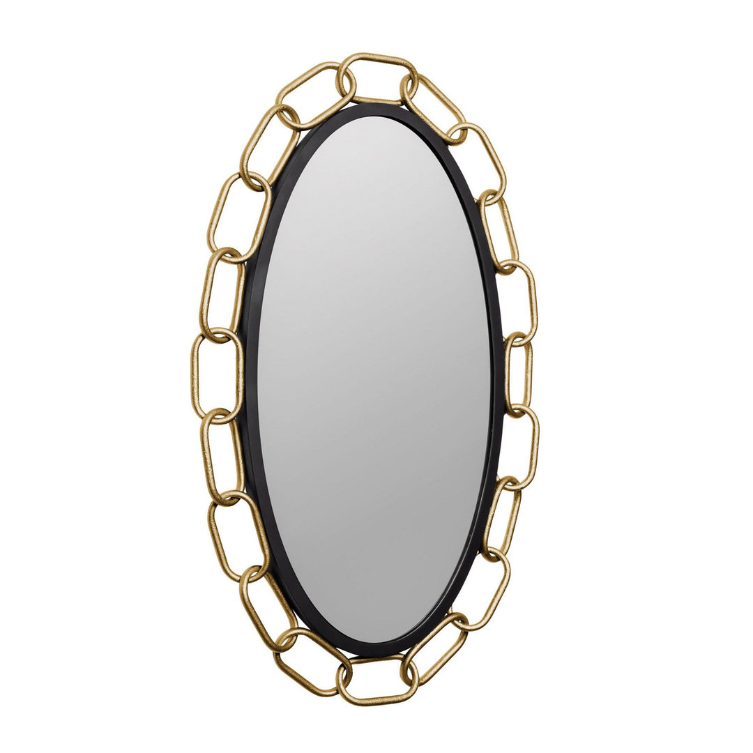 Varaluz Lighting 444MI24MBTG Modern Chains Of Love Mirror Matte Black/Textured Gold