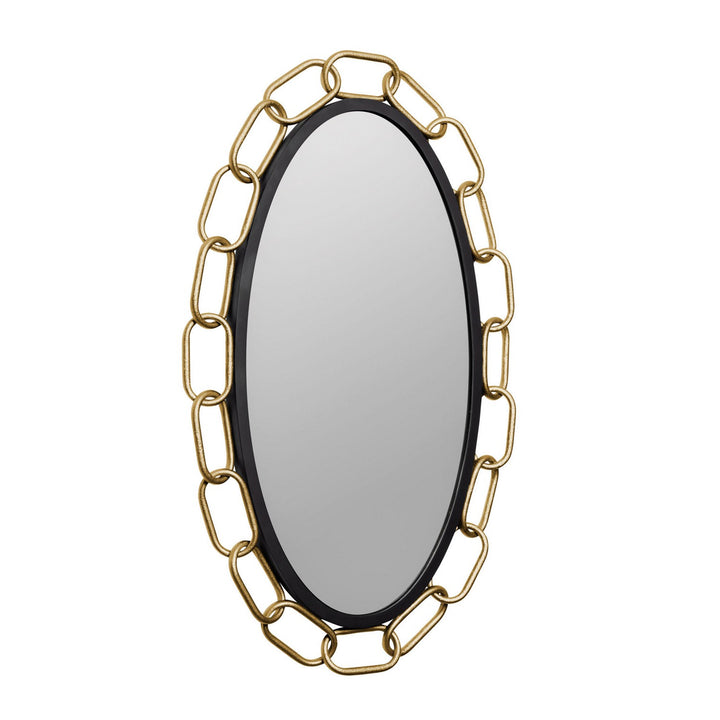 Varaluz Lighting 444MI24MBTG Modern Chains Of Love Mirror Matte Black/Textured Gold