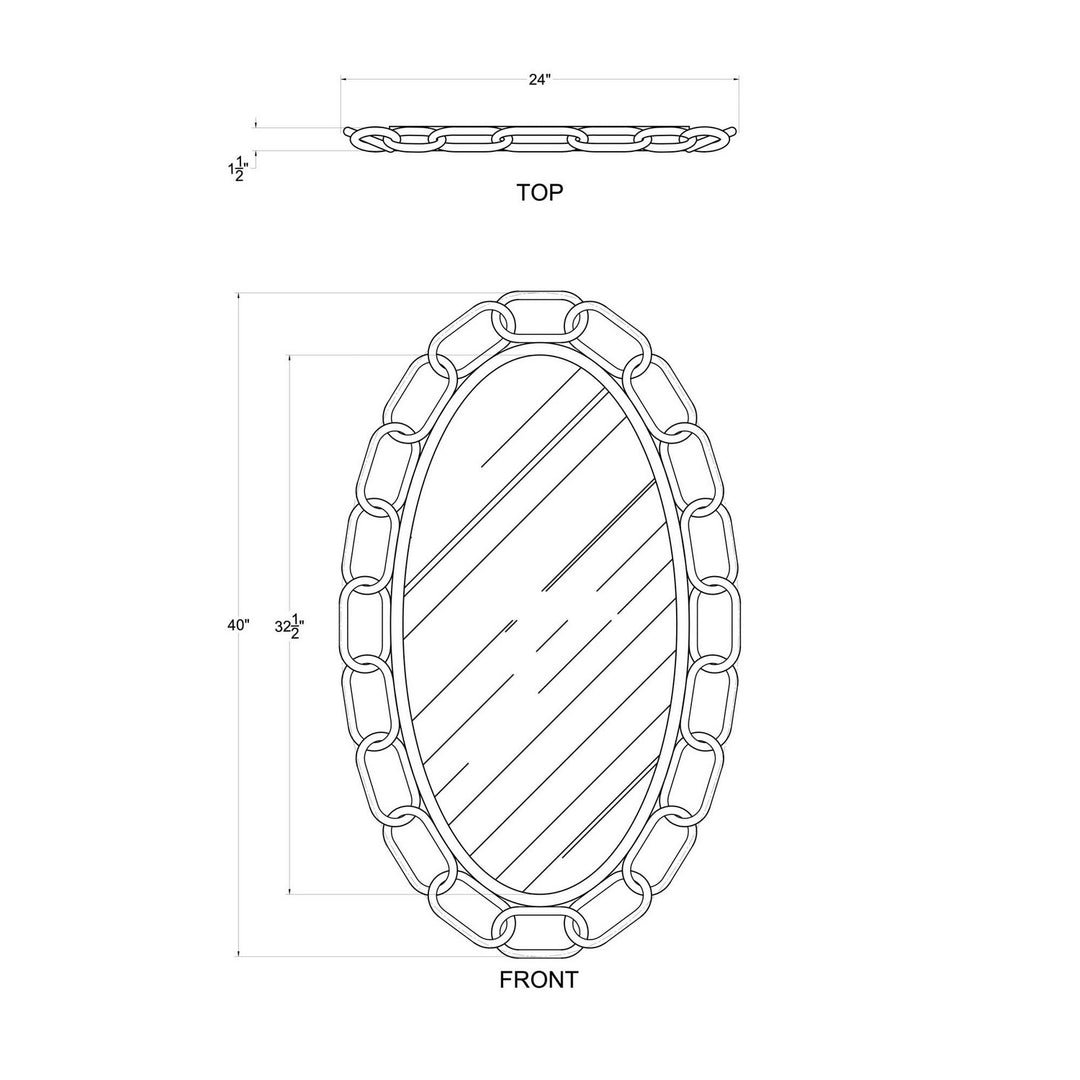 Varaluz Lighting 444MI24MBTS Modern Chains Of Love Mirror Matte Black/Textured Silver