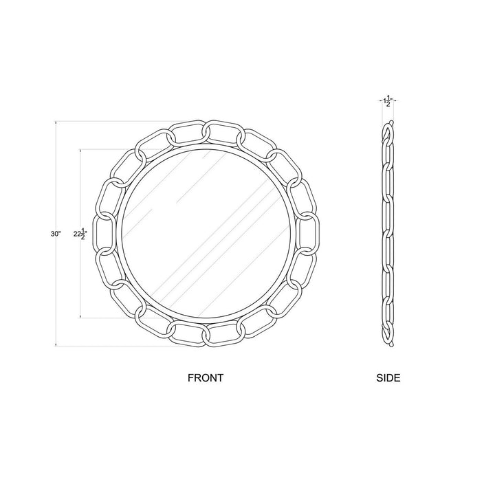 Varaluz Lighting 444MI30MBTS Modern Chains Of Love Mirror Matte Black/Textured Silver