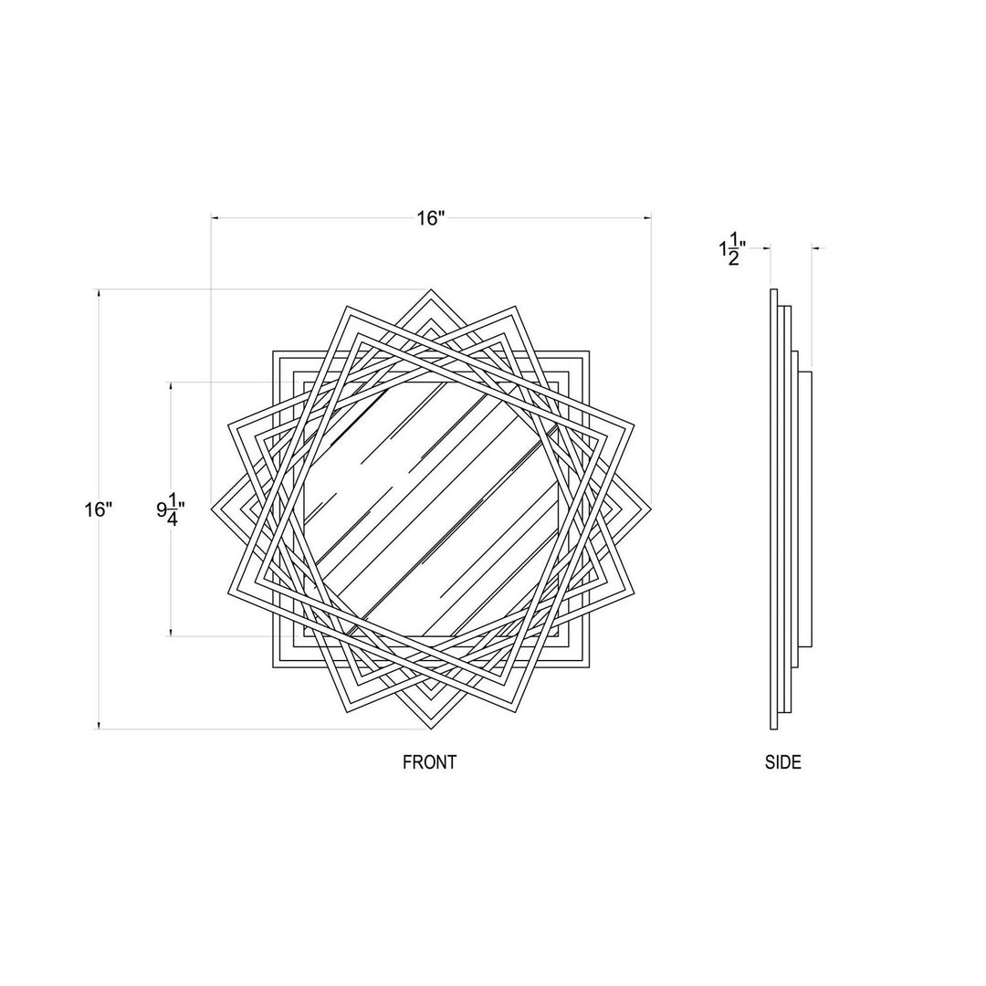 Varaluz Lighting 446MI16MB Modern Lexicon Mirror Matte Black