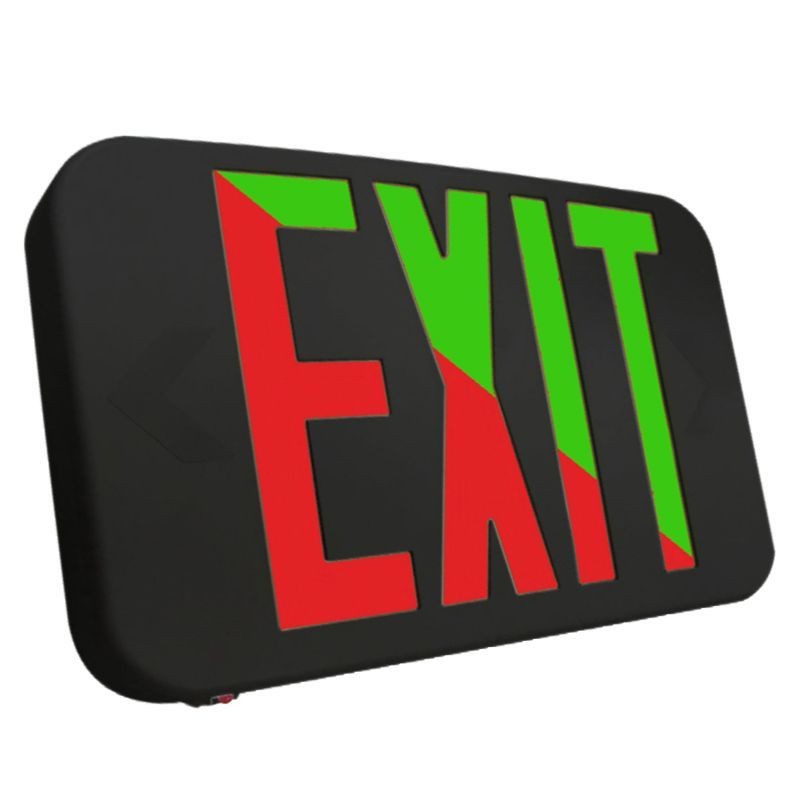 Westgate Lighting XTU-RG-EM-BK  Compact Modern Univ. Exit Sign Bi-Color Emergency Light