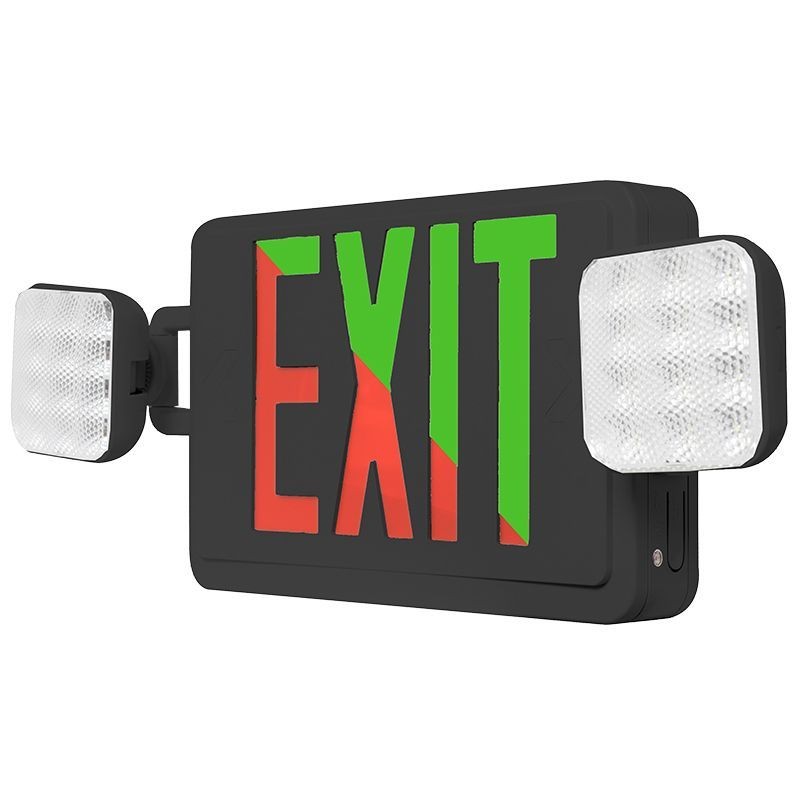 Westgate Lighting XTU-CL-RG-EM-BK  Combo Emergency Light Exit Sign Bi-Color Emergency Light