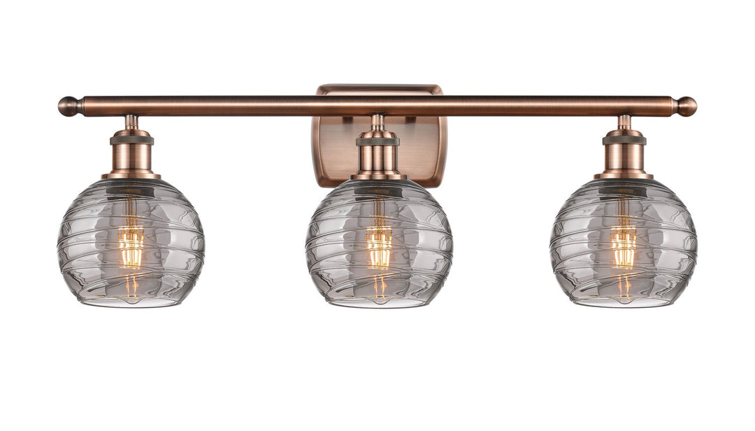 Innovations Ballston 516-3W-AC-G1213-6SM Bath Vanity Light 26 in. wide - Antique Copper
