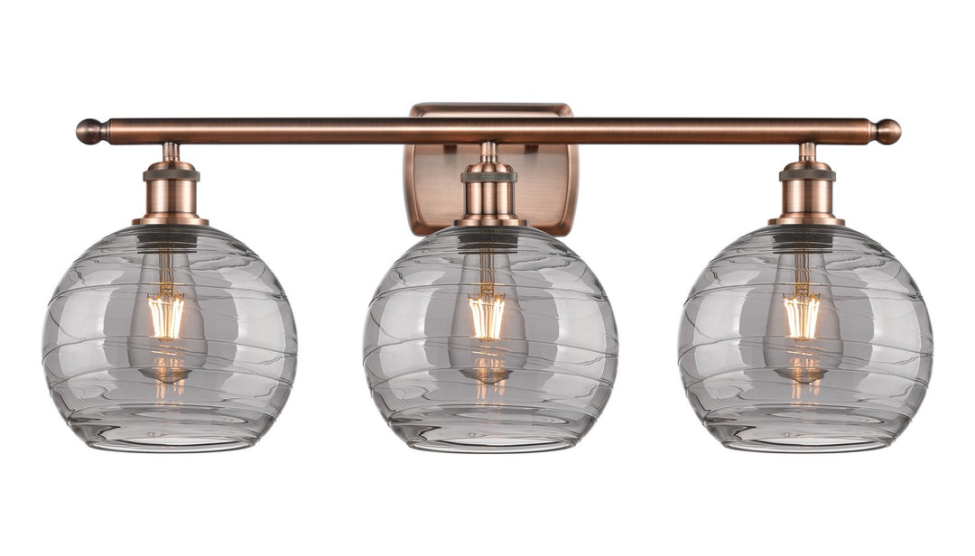Innovations Ballston 516-3W-AC-G1213-8SM Bath Vanity Light 26 in. wide - Antique Copper